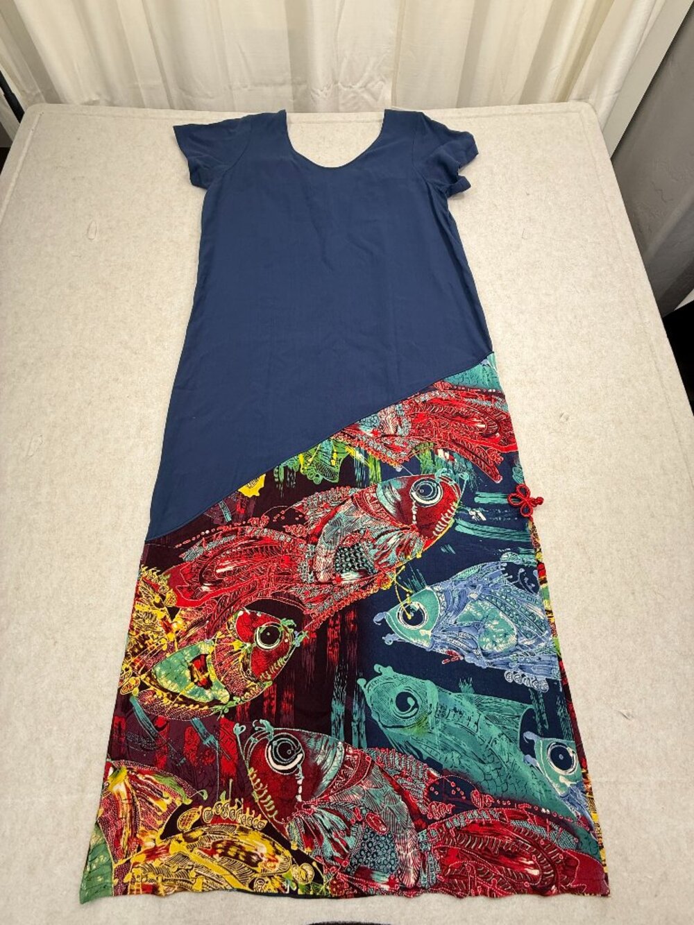 Vintage Jams World Rock Fish Limited Edition Rayon Dress Hawaii Small Midi USA - Picture 3 of 16